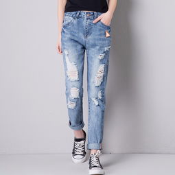 圖 琴蘭時尚女裝破洞牛仔褲九分褲廠家直銷批發 廣州服裝 鞋帽 箱包